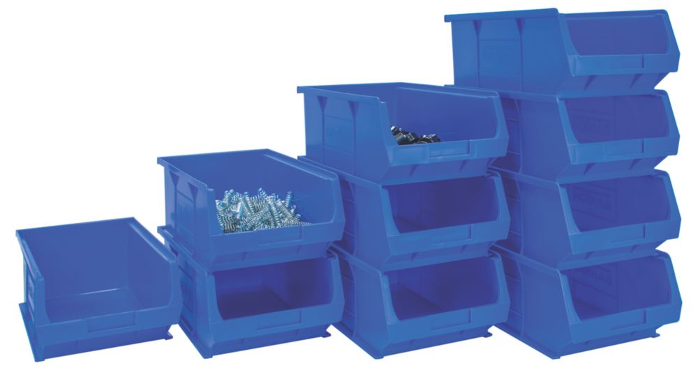 Barton - Pack de 10 contenedores de almacenaje TC4 semiabiertos en azul de 9,1 l