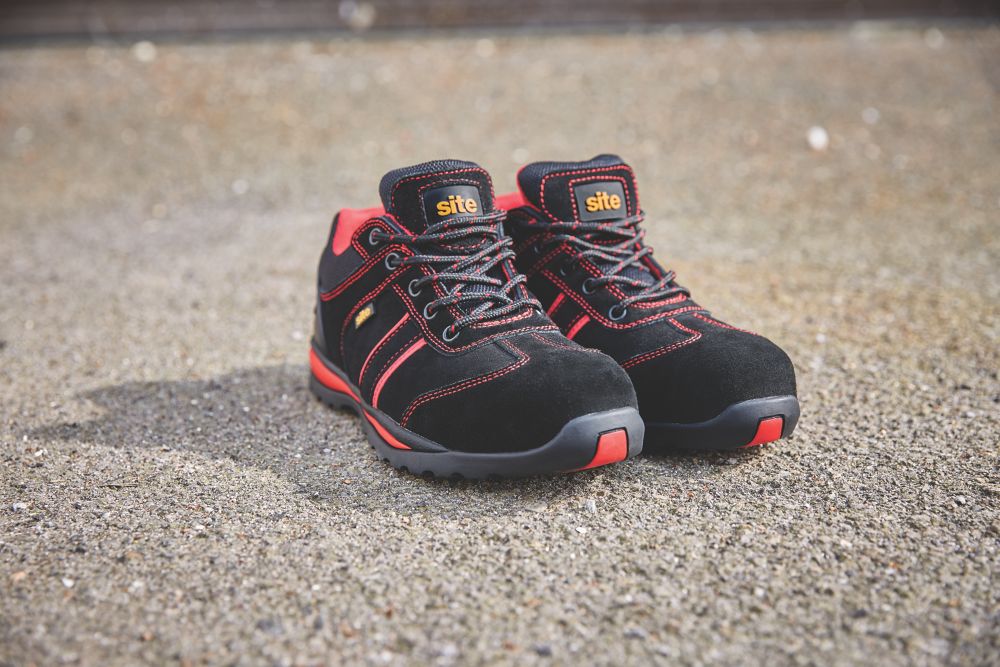 Site Coltan   Safety Trainers Black  Red Size 7