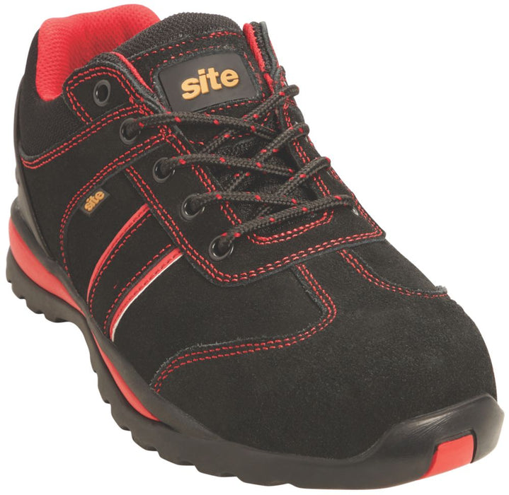 Site Coltan   Safety Trainers Black  Red Size 7