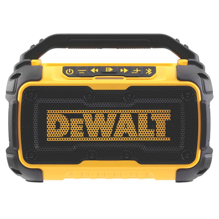 Bezprzewodowy głośnik Bluetooth DeWalt DCR011-XJ zasilany akumulatorem litowo-jonowym XR 18V — samo urządzenie
