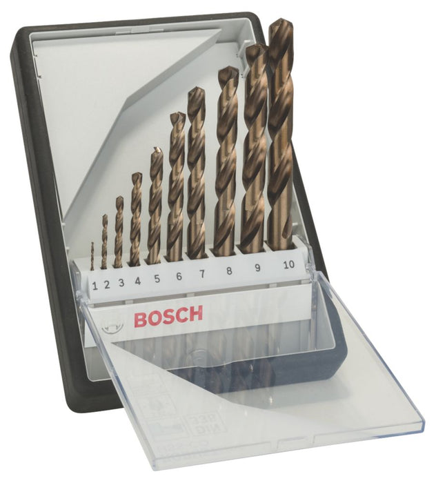 Bosch, brocas de HSS X-Pro con vástago recto, juego de 10 piezas