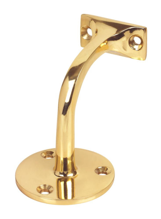 Handrail Bracket Polished Brass 65mm