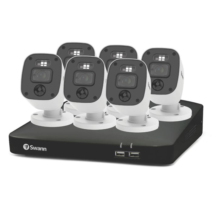 Swann - Kit DVR de CCTV con resolución 1080p de 8 canales y disco duro de 1 TB Enforcer SWDVK-846806MQB-EU, y 6 cámaras de interior y exterior
