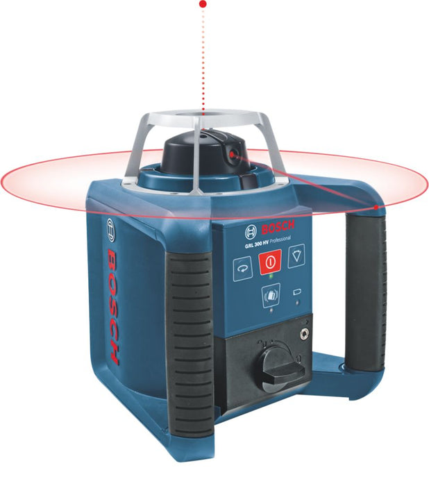 Bosch - Nivel láser giratorio rojo autonivelante con receptor GRL300HV