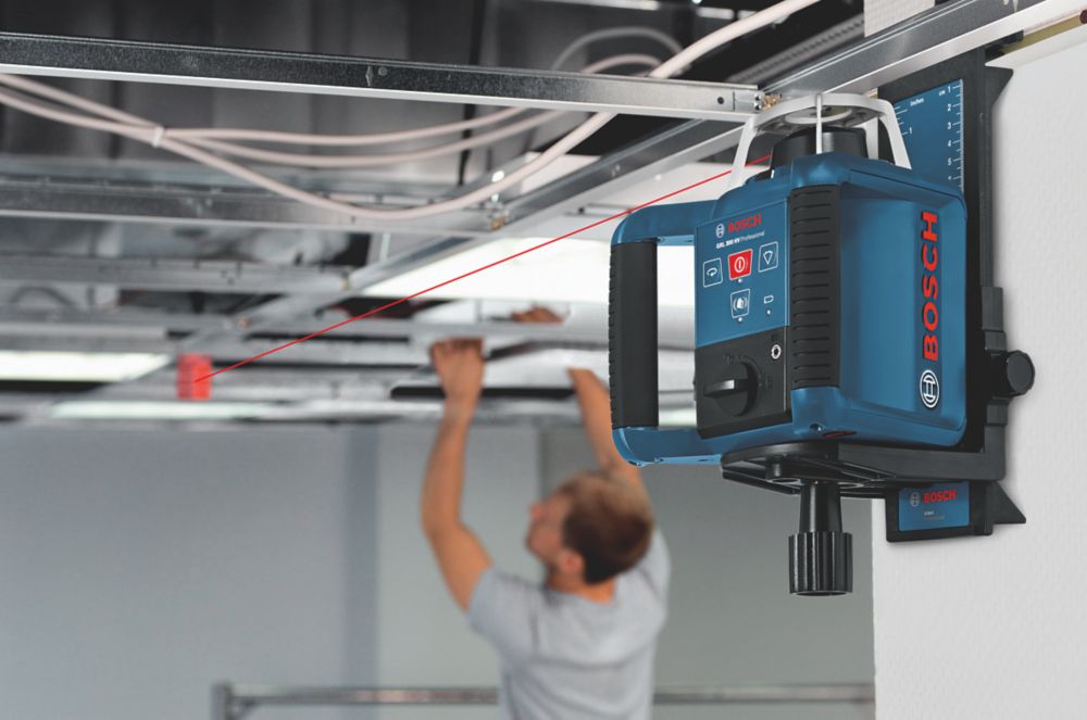 Niveau laser rotatif à mise à niveau automatique rouge GRL300HV Bosch avec récepteur