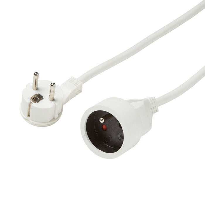 16A 1-Gang Unswitched  Extension Cord  White 3m