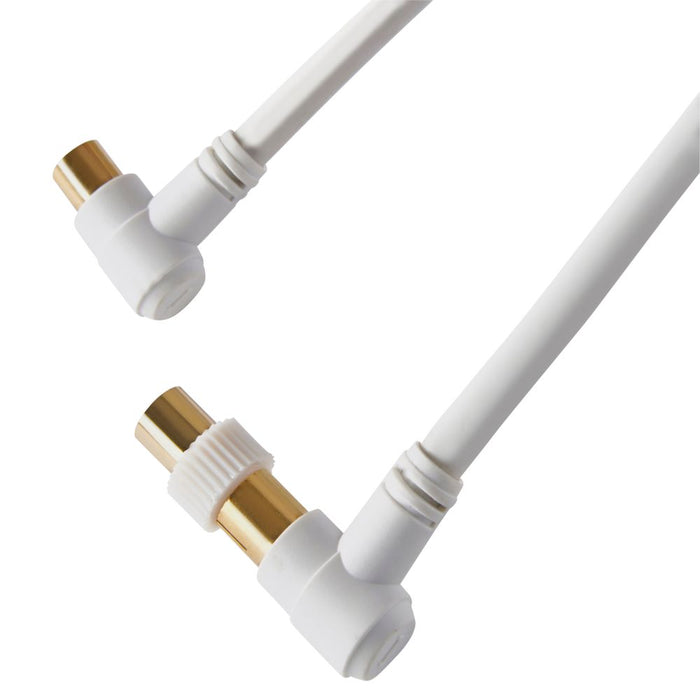 Coaxial (Female) to Coaxial (Male) 9.5mm Cable Gold Pin Angled 1.5m