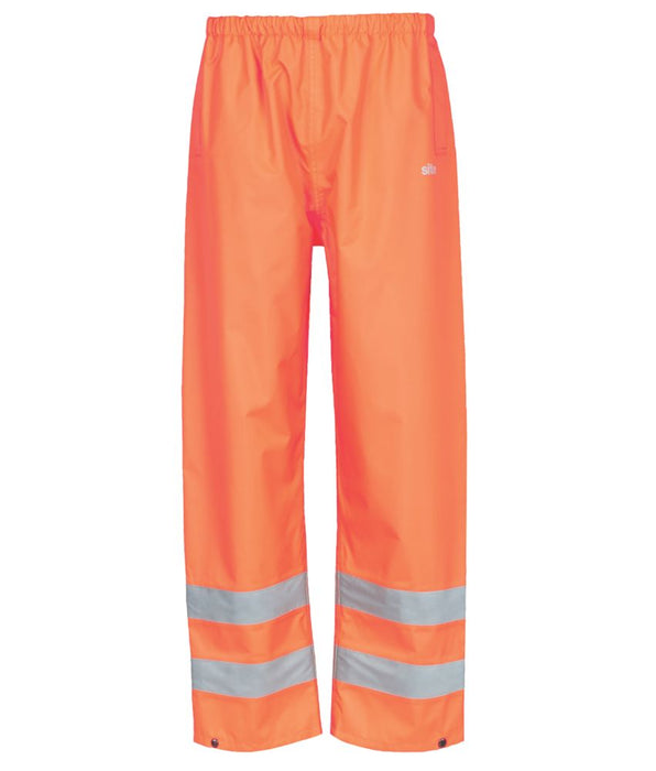 Site Huske, sobrepantalón de alta visibilidad con cintura elástica, naranja, talla M (cintura 25", largo 43")