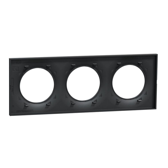 Schneider Electric Odace  Triple Finishing Plate Anthracite