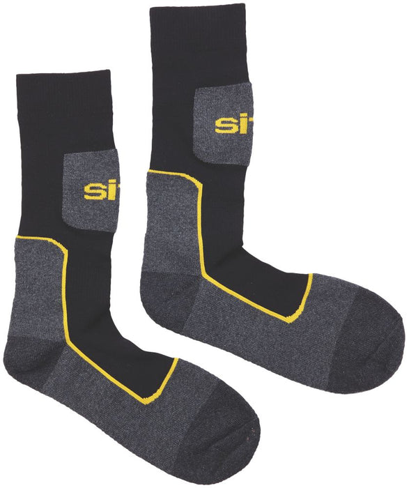 Site, calcetines de trabajo cómodos, negro/gris, talla 7-11