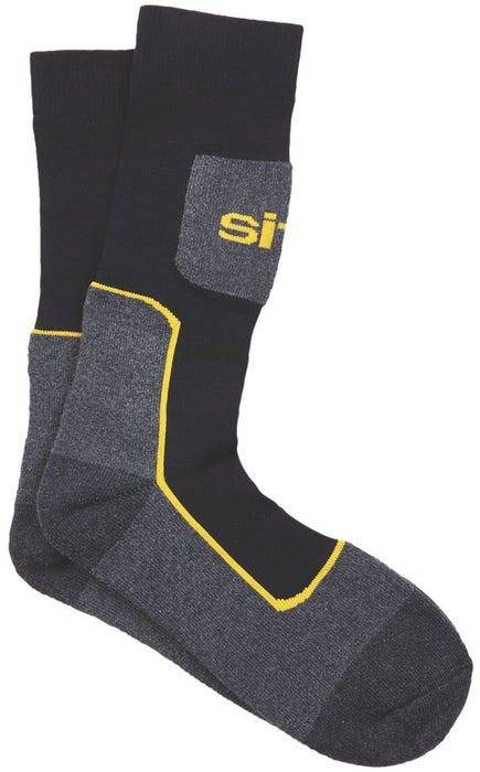 Site, calcetines de trabajo cómodos, negro/gris, talla 7-11