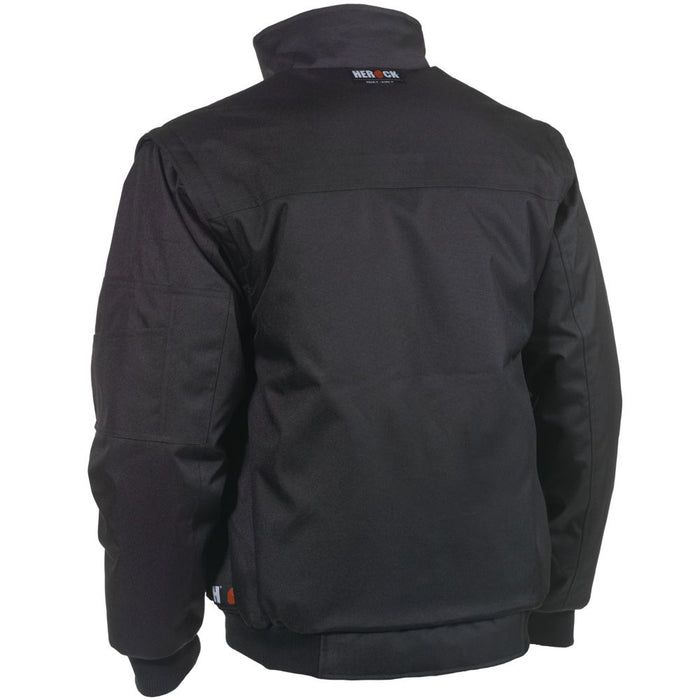 Herock Balder, chaqueta impermeable, negro, talla XXXL (pecho 49")