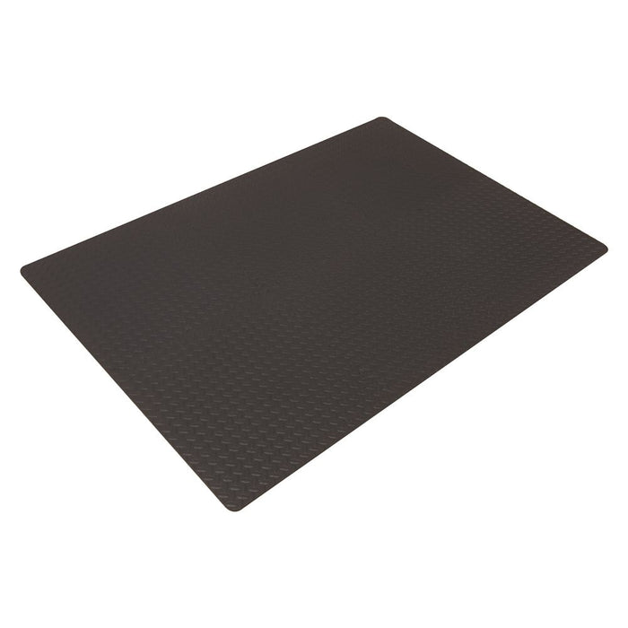 Alfombrilla antideslizante con bordes de unión, negro, 600 × 600 mm, pack de 6