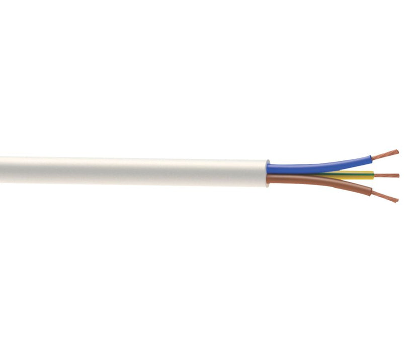 Time - Cable flexible 3183Y, 3 conductores, 1,5 mm², blanco, bobina de 10 m