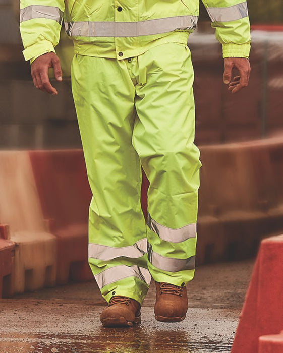   Spodnie ostrzegawcze odblaskowe z elastycznym pasem żółte rozmiar XL W27 1/2–48 L30