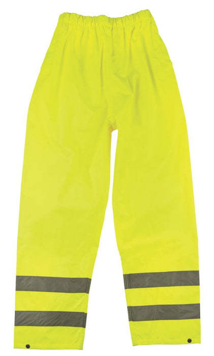   Pantalon réfléchissant haute visibilité à taille élastique jaune taille XL, tour de taille 27½-48" et longueur de jambe 30"