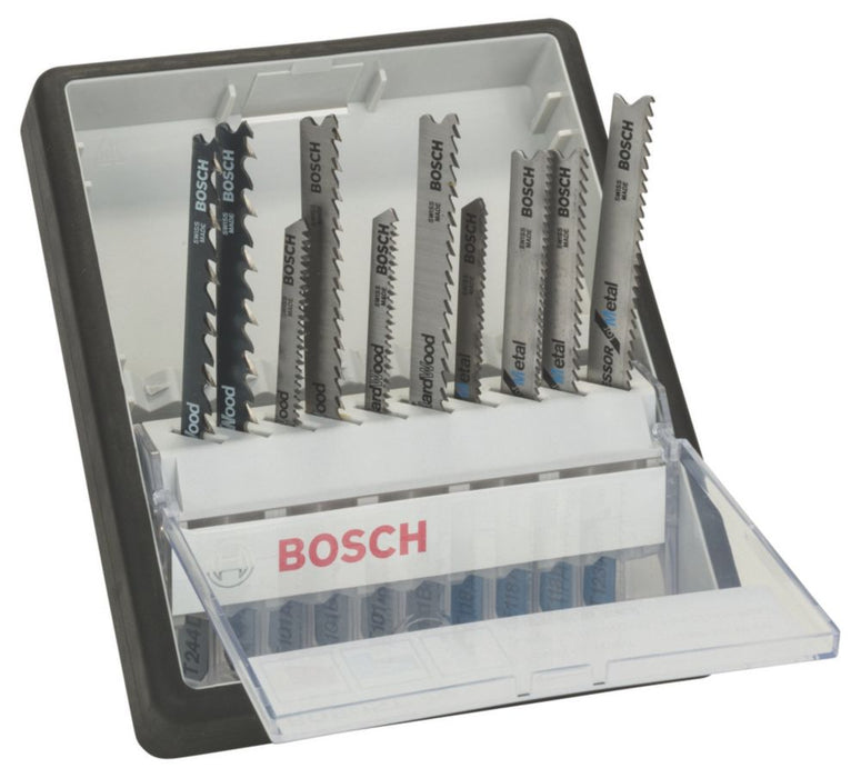 Bosch, hojas para sierra de calar multimaterial RobustLine 2.607.010.542, juego de 10 piezas