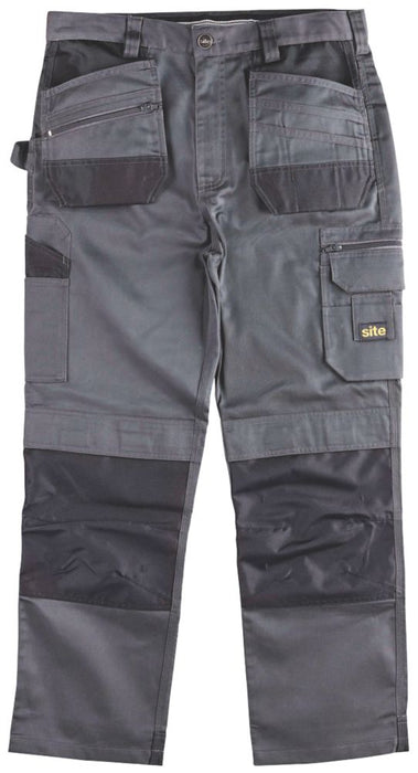 Site Jackal Work Trousers Grey Black, Size 40, Length 81 cm