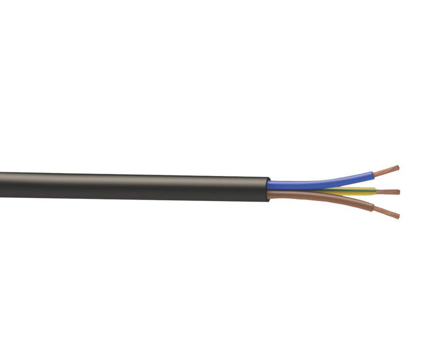 Time - Cable flexible 3183P, 3 conductores, 2,5 mm², negro, rollo de 25 m