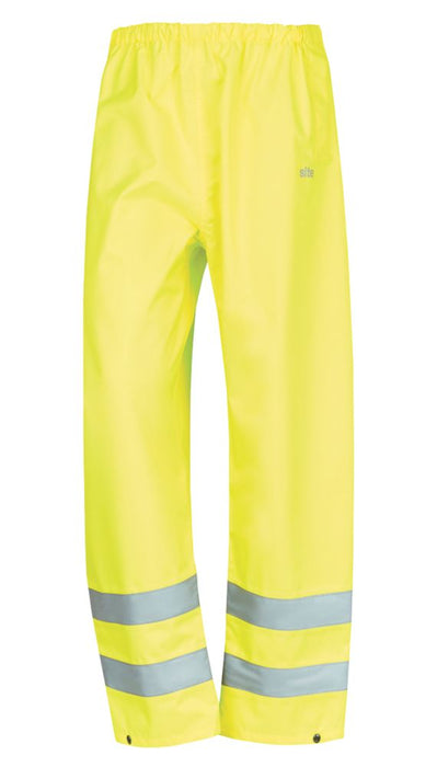 Site Huske, sobrepantalón de alta visibilidad con cintura elástica, amarillo, talla XL (cintura 27", largo 45")