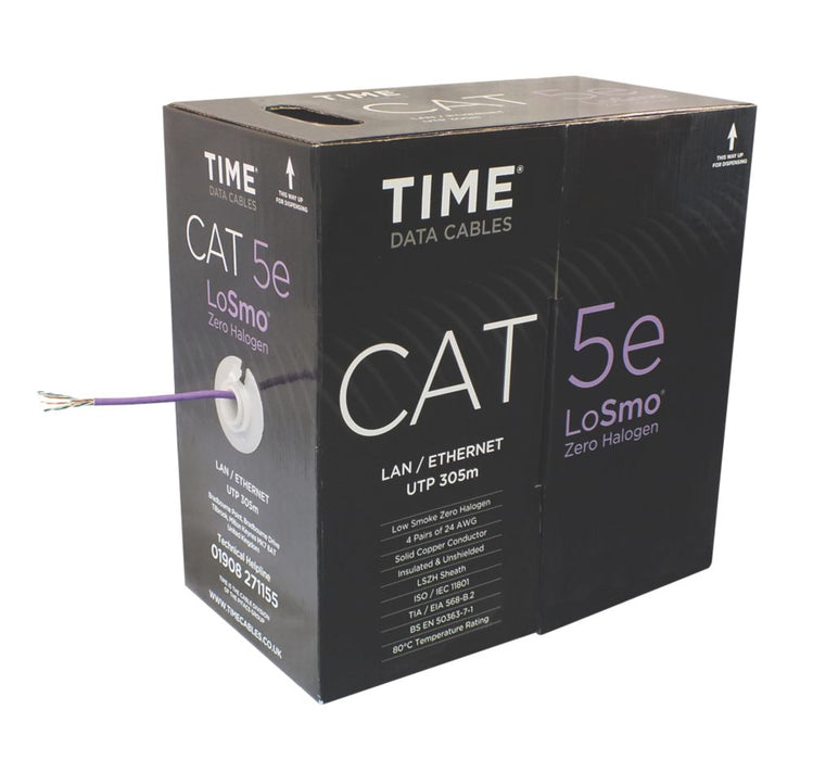 Câble éthernet CAT5E UTP Violet - Touret de 305m