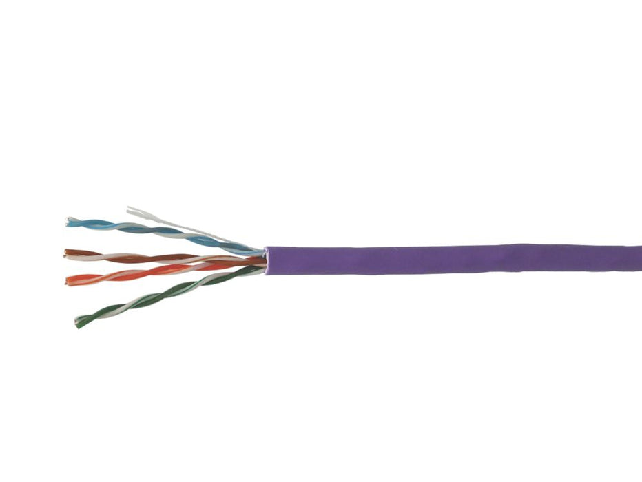 Time - Cable Ethernet sin apantallar Cat 5e LSZH, morado, 4 pares y 8 conductores, caja de 305 m