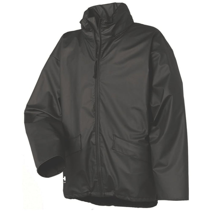 Helly Hansen Voss, chaqueta impermeable, negro, talla XL (pecho 44")
