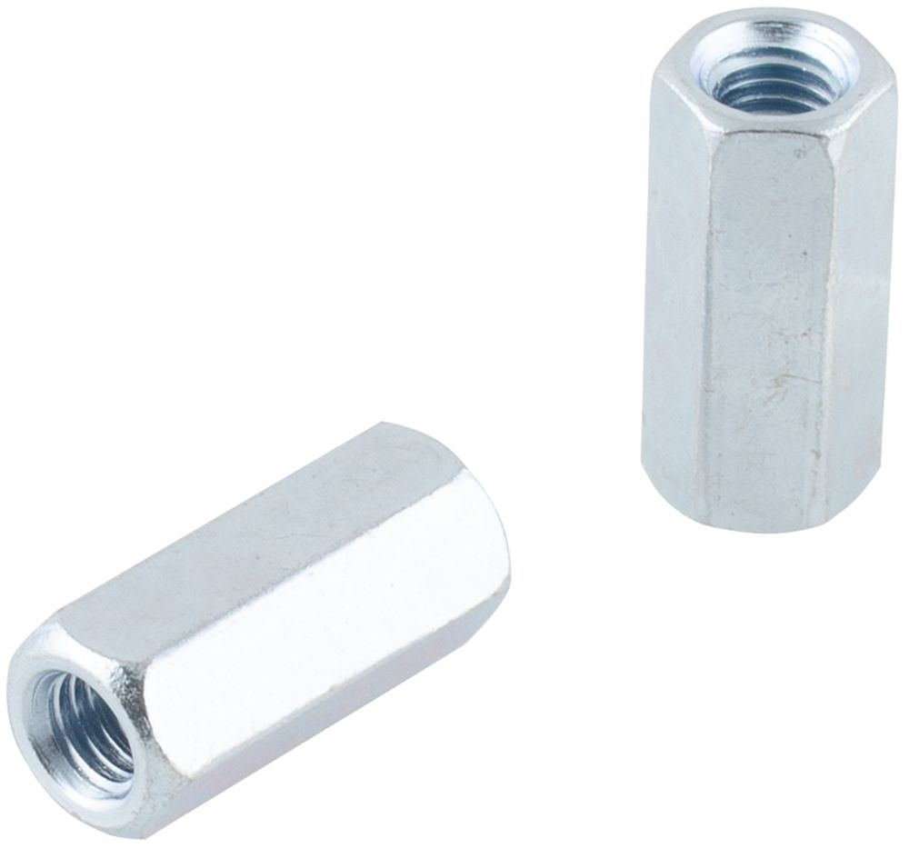 Easyfix Carbon Steel Threaded Rod Connecting Nuts M8 10 Pack — Screwfix EU