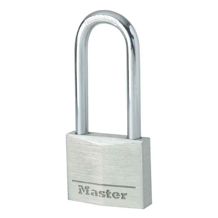 Master Lock 9140EURDLH - Candado de aluminio con grillete largo resistente a la intemperie de 40 mm