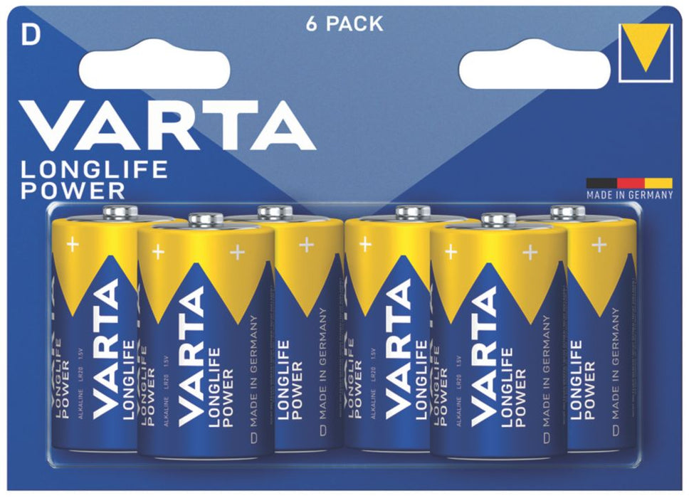 Varta - Pilas Longlife Power D de alta potencia, pack de 6
