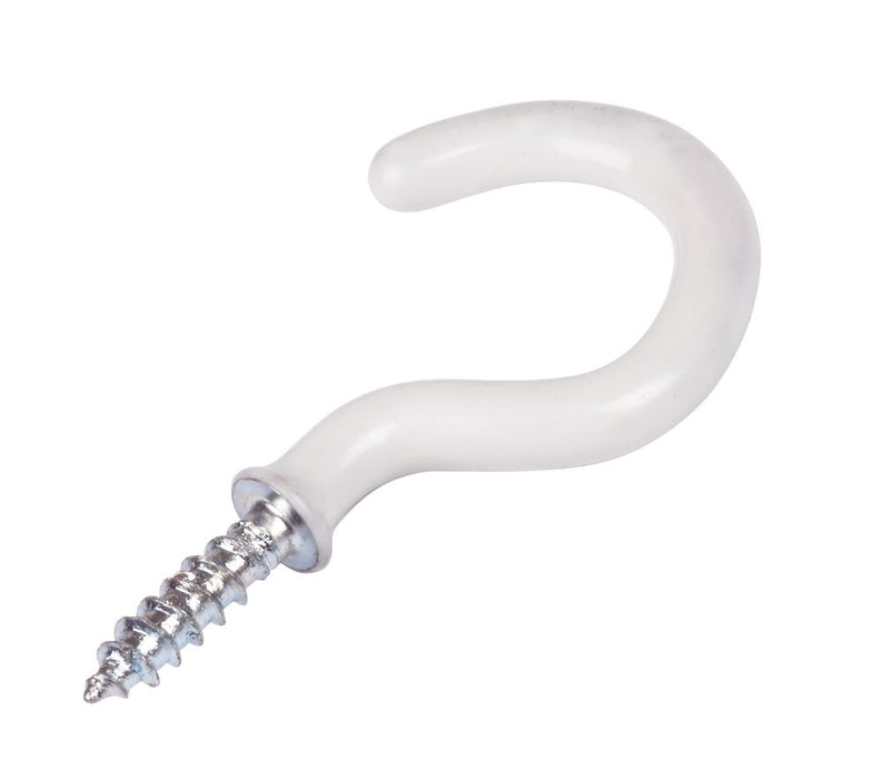 White Cup Hooks 3mm x 45mm 10 Pack