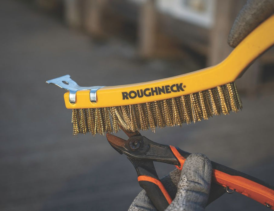 Roughneck - Cepillo de alambre de latón y agarre cómodo