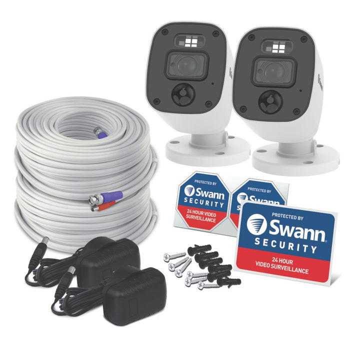 Swann - Cámara blanca adicional de techo para interior y exterior Enforcer SWPRO-1080MQBPK2-EU con resolución 1080p y conectada por cable para kit DVR de CCTV Swann