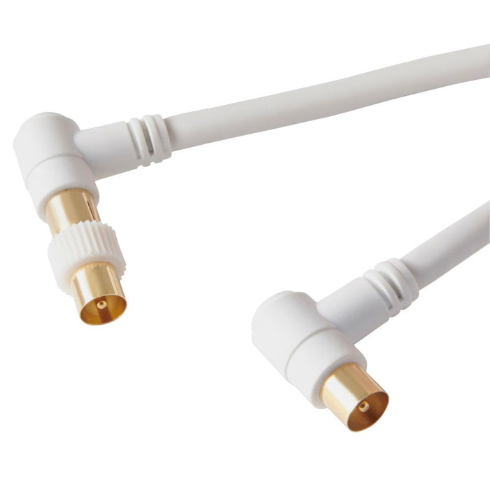 Coaxial (Female) to Coaxial (Male) 9.5mm Cable Gold Pin Angled 3m