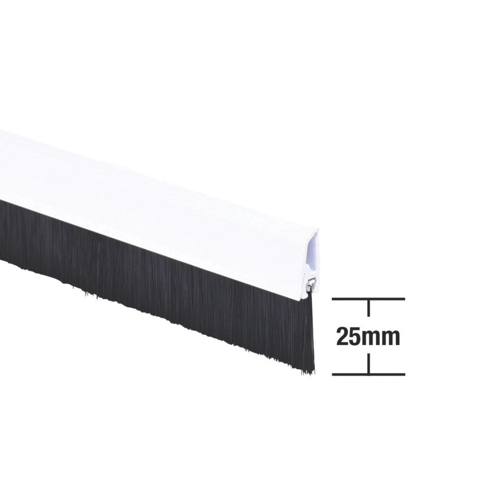 Stormguard Bottom Door Brush Draught Excluder White 1m — Screwfix EU