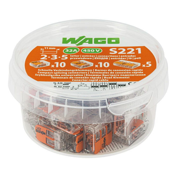 Wago  32A 23 or 5-Way Lever Connector 25 Pack