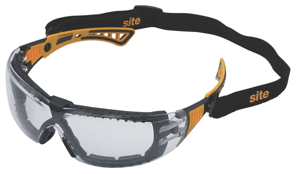 Site SEY232, gafas de seguridad con lente transparente y cinta