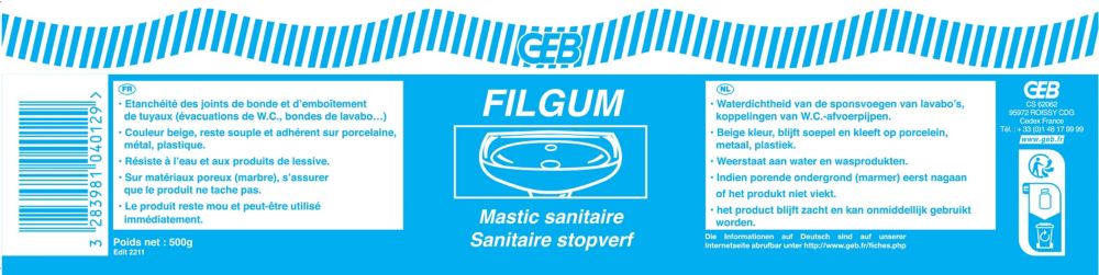 GEB, masilla flexible Filgum, 500 g