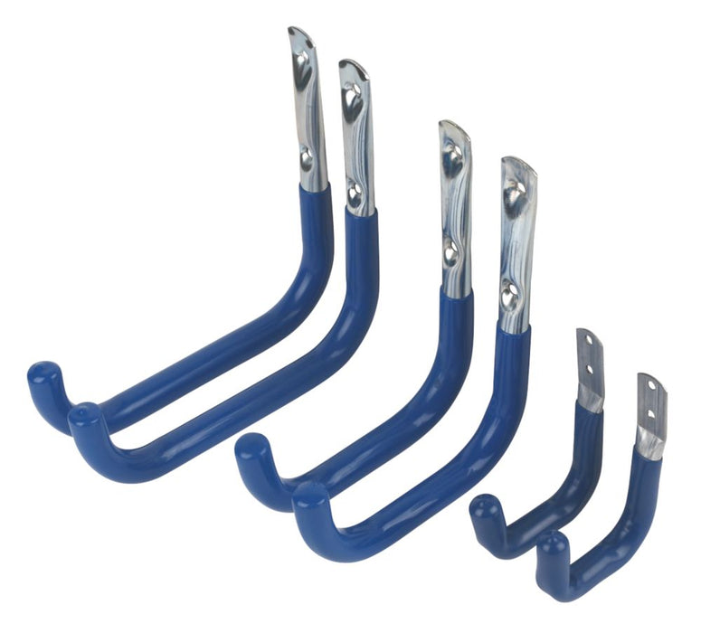 Smith & Locke - Ganchos de almacenaje para aplicaciones intermedias, zincado/funda azul, 6 unidades