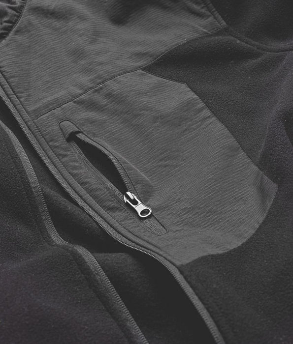 Site Teak, chaqueta de tejido polar, negro, talla L (pecho 44")