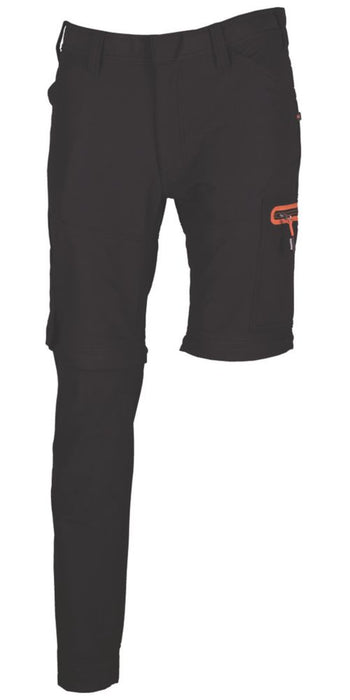 Herock Tornado, pantalón con pernera desmontable de cremallera, negro (cintura 36", largo 32")