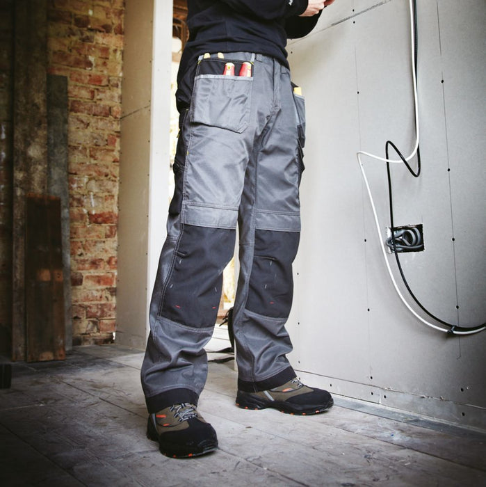 Snickers DuraTwill 3212, pantalón con bolsillos de pistolera, gris/negro (cintura 33", largo 35")
