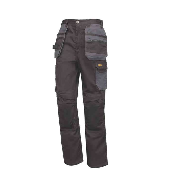 Site Coppell, pantalón con bolsillos de pistolera, negro/gris, talla 50, largo 81 cm