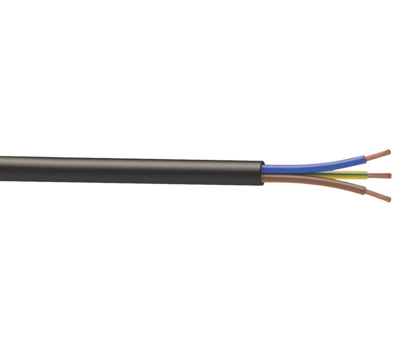 Time - Cable flexible 3183P, 3 conductores, 2,5 mm², negro, bobina de 10 m
