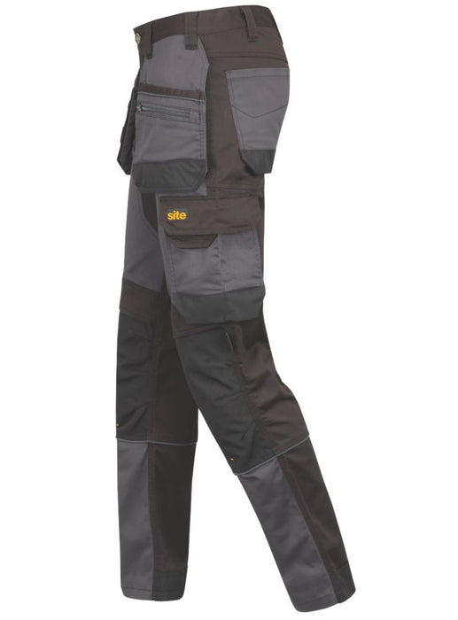 Pantalon de travail extensible à poches Bolden Site, gris et noir, taille 40, longueur 81 cm