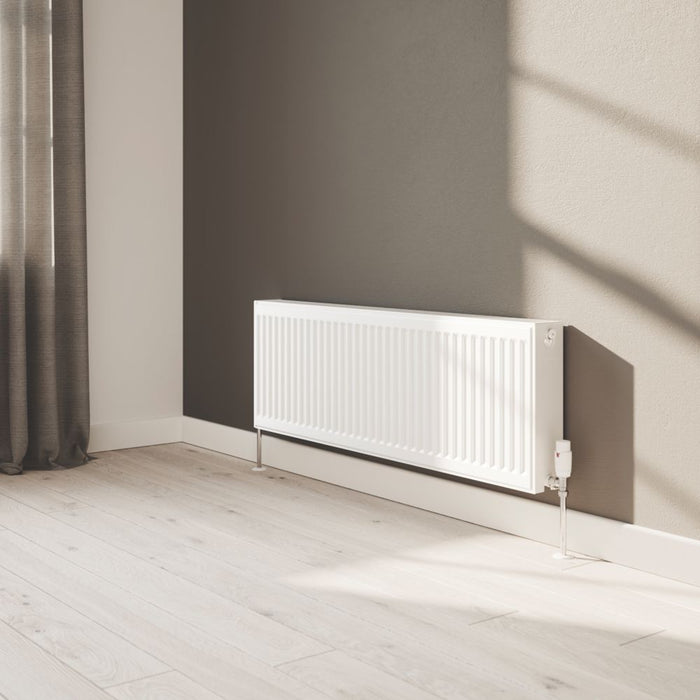 Radiador Flomasta con panel y convector dobles, 400 x 1200 mm, tipo 22, blanco, 4987 BTU