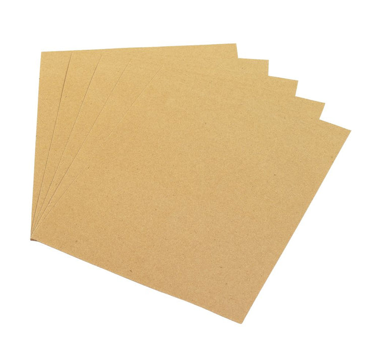 Lot de 5 feuilles de papier de verre non perforé Oakey 280 x 230mm grain 100