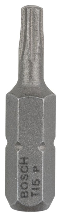 Bosch, puntas para destornillador TX15 con vástago hexagonal de 1/4" de 25 mm, pack de 3