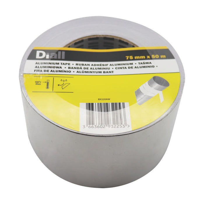 Diall  Aluminium Foil Tape Silver 45m x 75mm