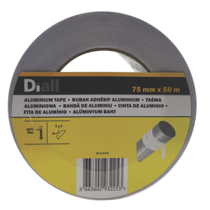 Diall  Aluminium Foil Tape Silver 45m x 75mm